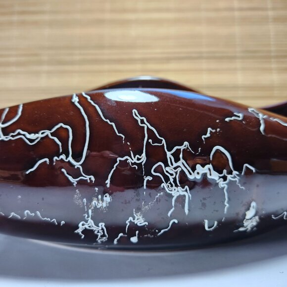 Vintage Vase Planter Beauceware Canada TV Top Ceramic Variegated Brown MCM - Picture 4 of 9